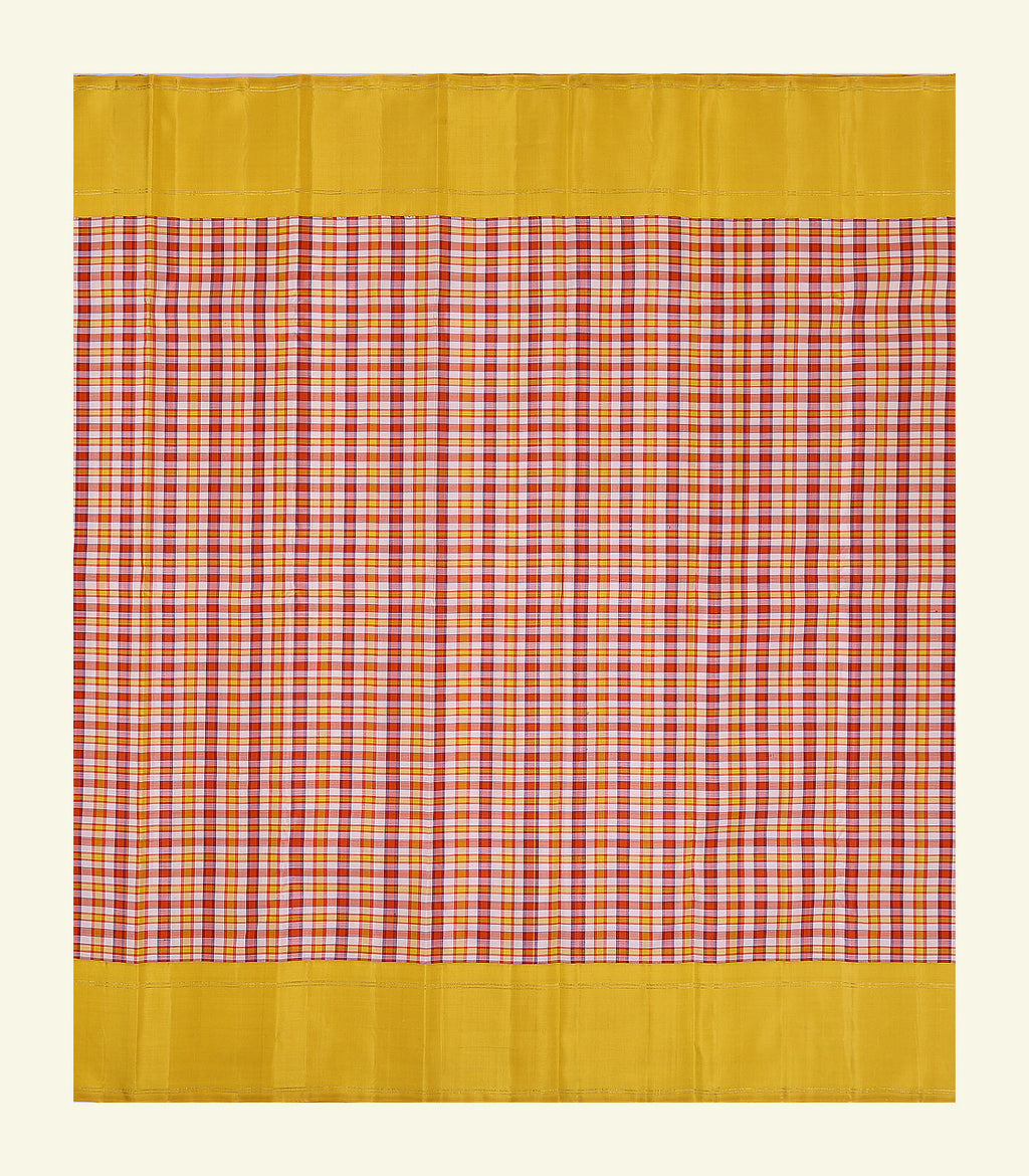 Multicolour Checkered Handloom Silk Saree