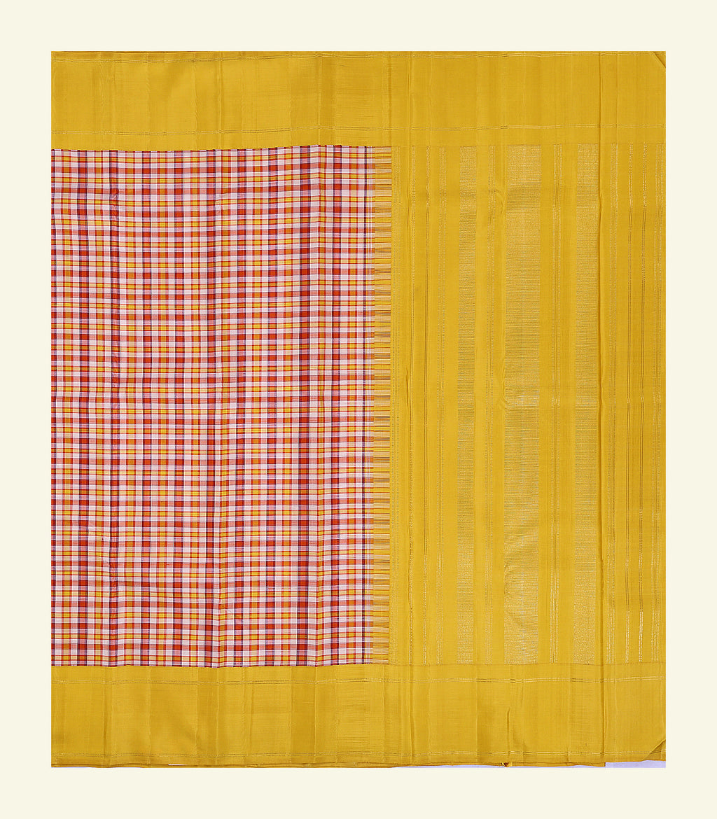 Multicolour Checkered Handloom Silk Saree