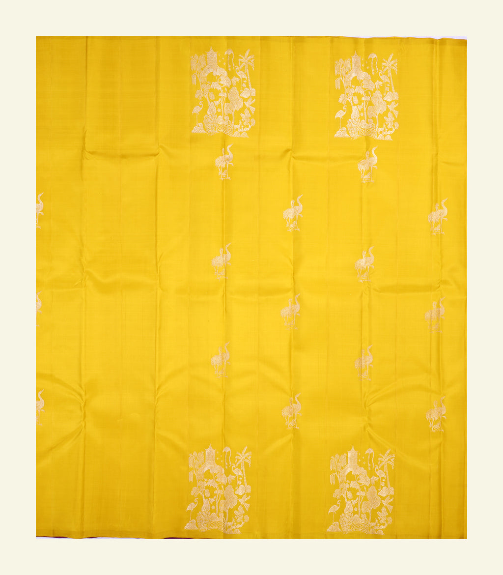 Yellow Handloom Silk Saree