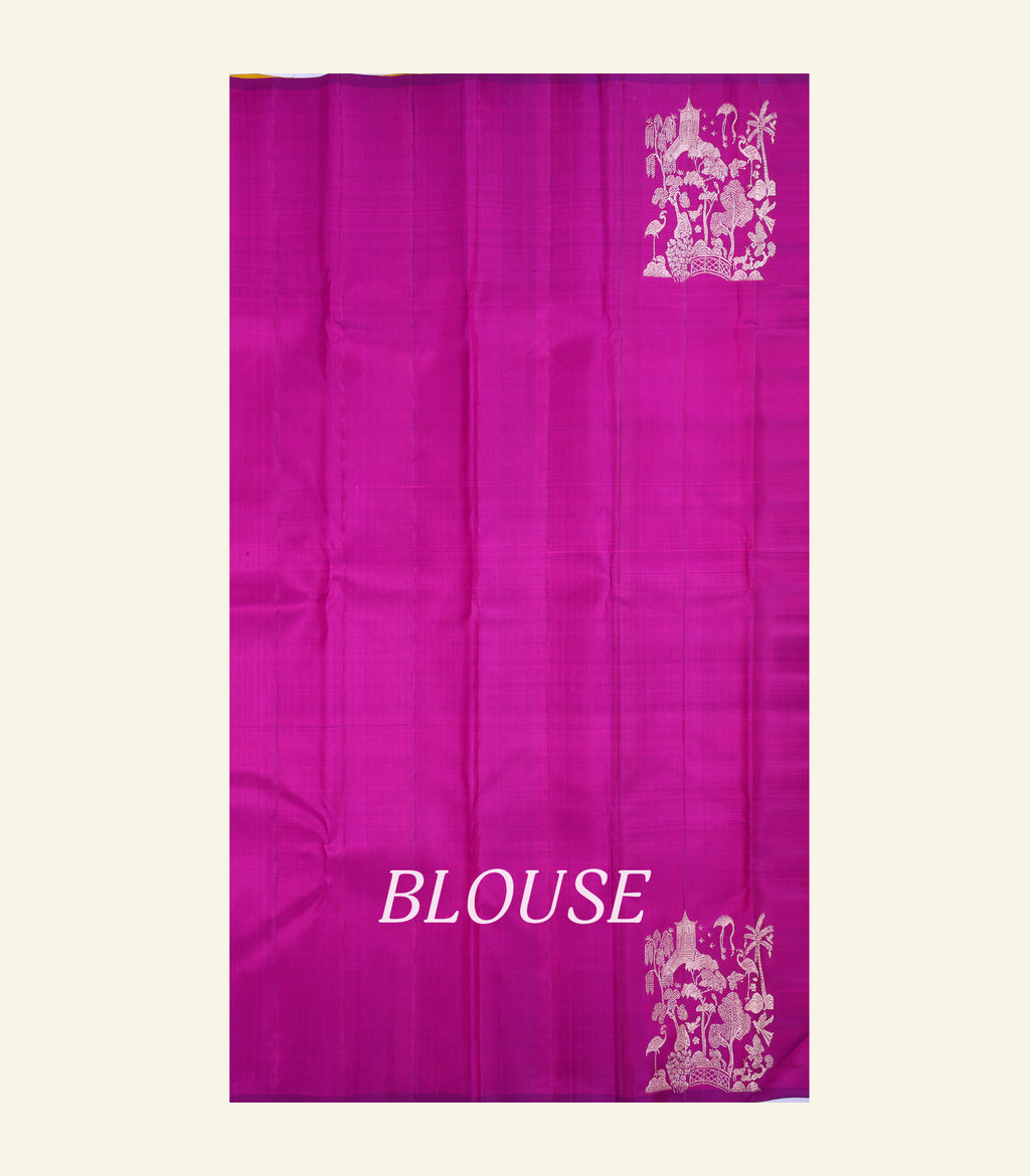 Yellow Handloom Silk Saree