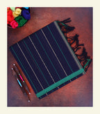 Navy Blue Handloom Cotton Saree
