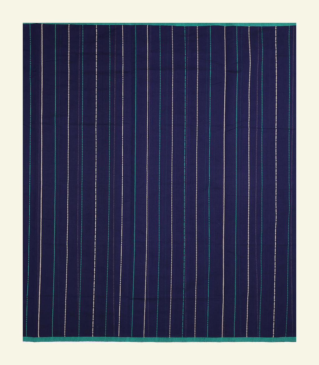 Navy Blue Handloom Cotton Saree