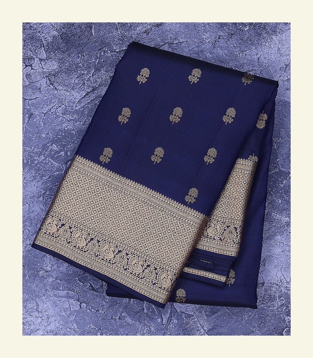 Classic Blue Silk Saree