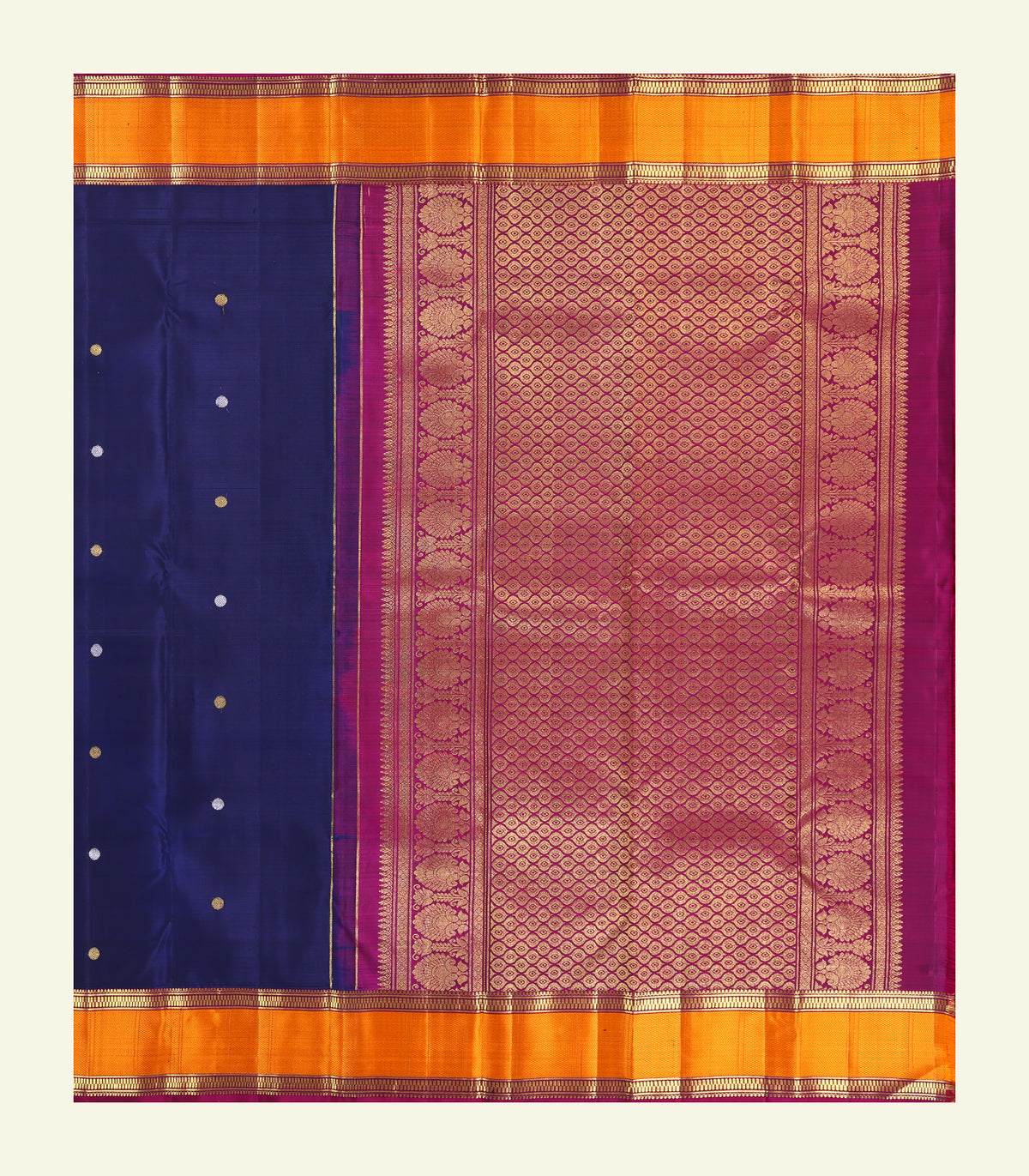 Navy Blue Handloom Silk Saree