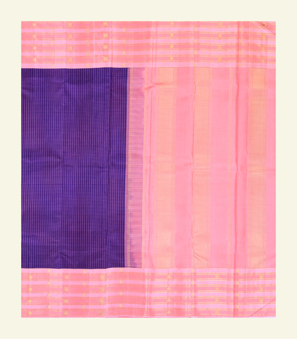 Checkered Handloom Silk Saree
