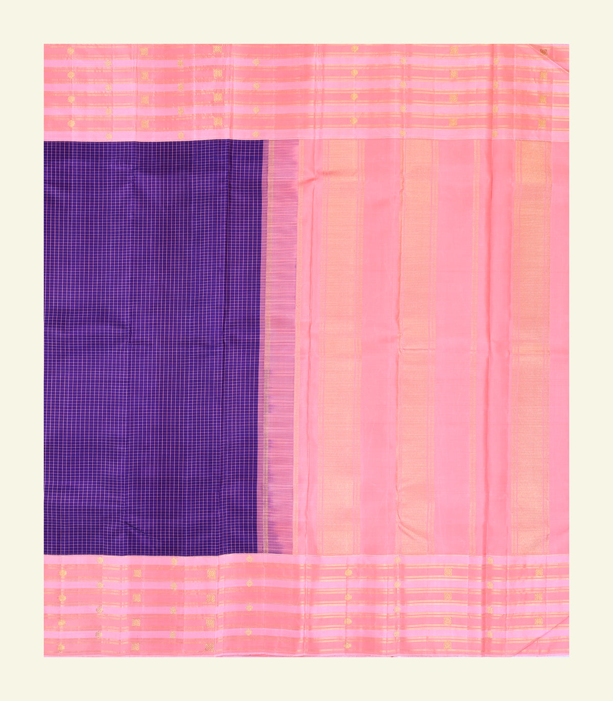 Checkered Handloom Silk Saree