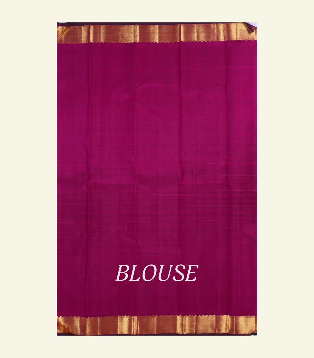 Orange Checkered Handloom Silk Saree