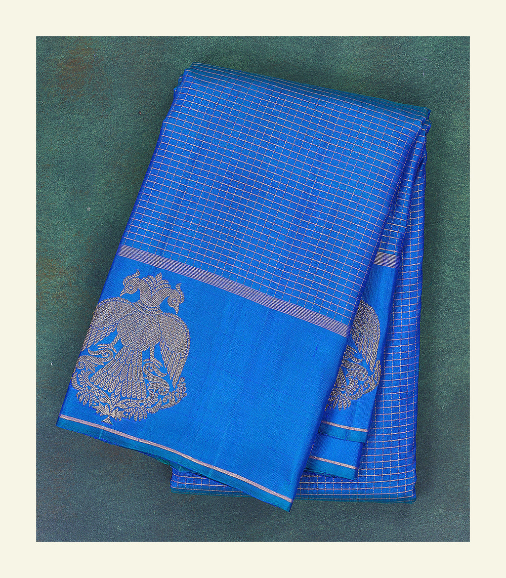 Oosi Checkered Handloom Silk Saree