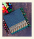 Peacock Blue Handloom Cotton Saree