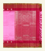Pink Checkered Silk Saree