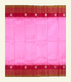Pink Checkered Silk Saree