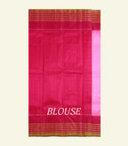 Pink Checkered Silk Saree