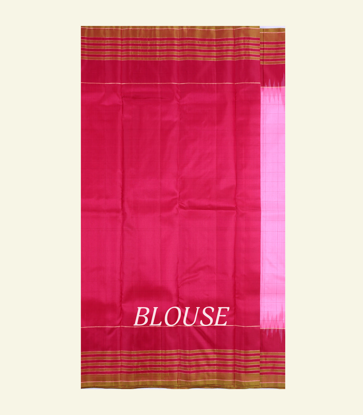 Pink Checkered Silk Saree