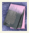 Checkered Pink Silk Saree