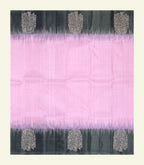 Checkered Pink Silk Saree