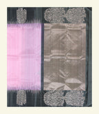 Checkered Pink Silk Saree