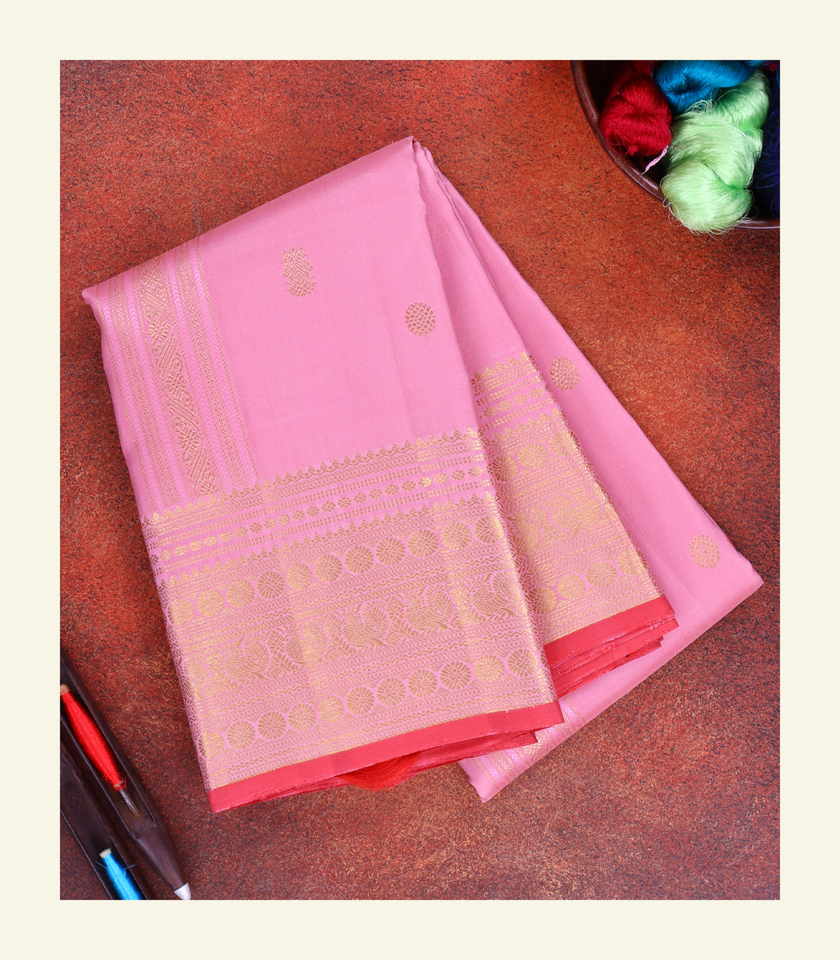 Pink Handloom Silk Saree