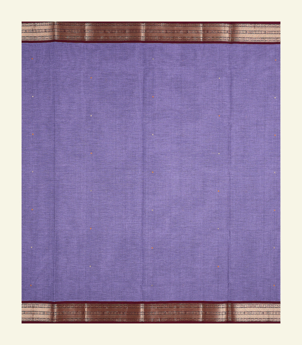 Lavender Handloom Cotton Saree