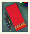 Red Plain Cotton Saree
