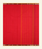 Red Plain Cotton Saree