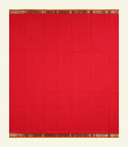 Red Plain Cotton Saree