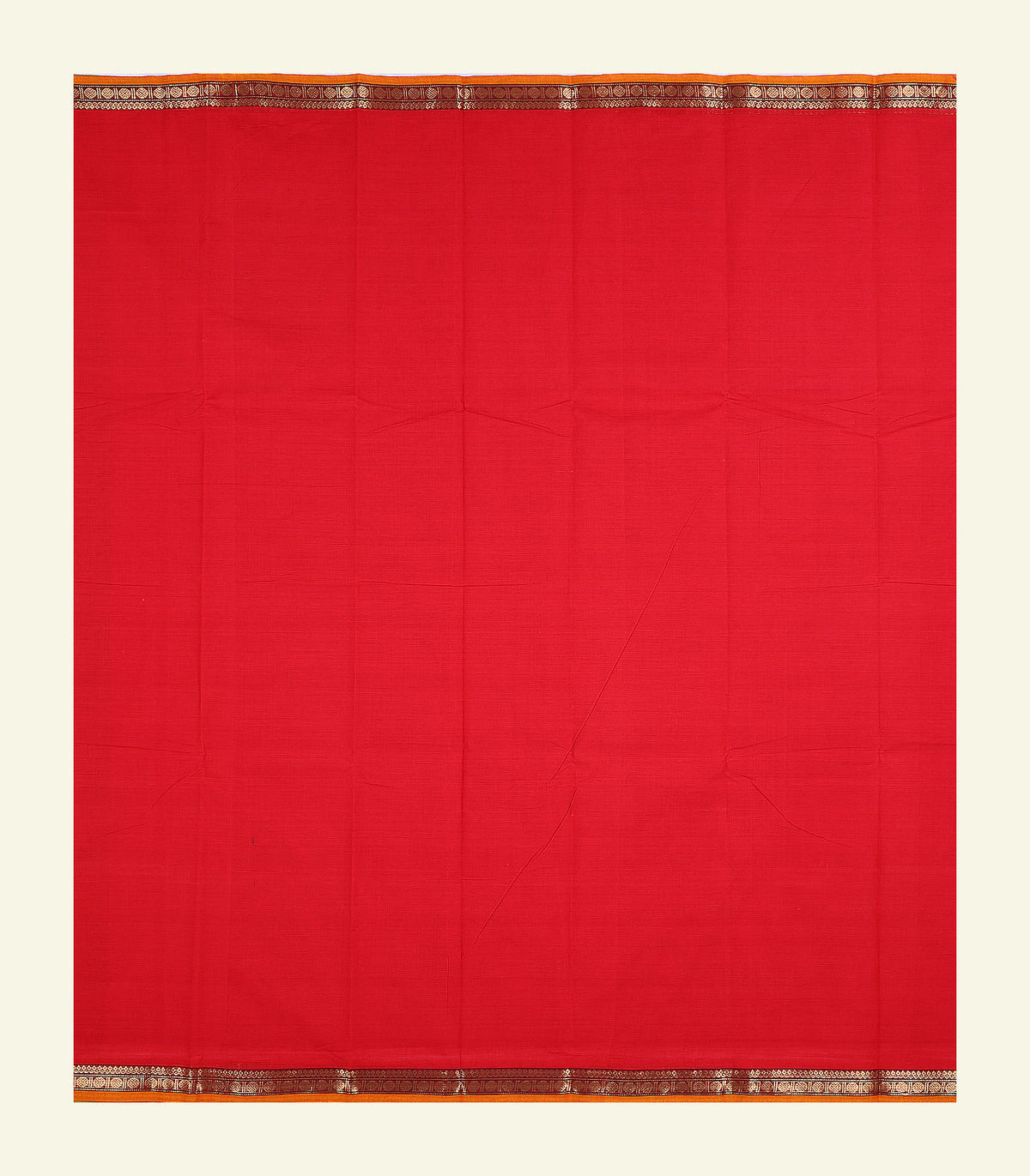 Red Plain Cotton Saree