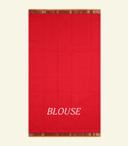 Red Plain Cotton Saree