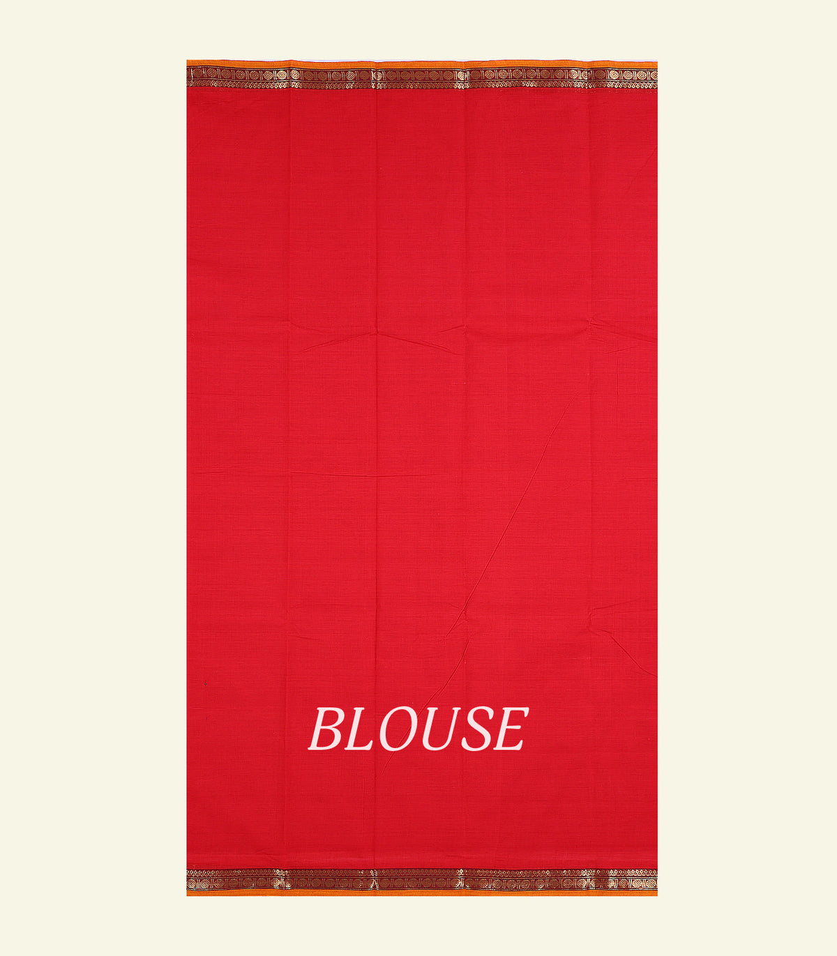 Red Plain Cotton Saree