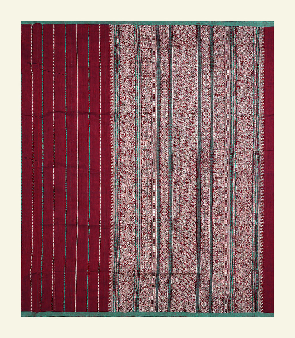 Red Handloom Cotton Saree