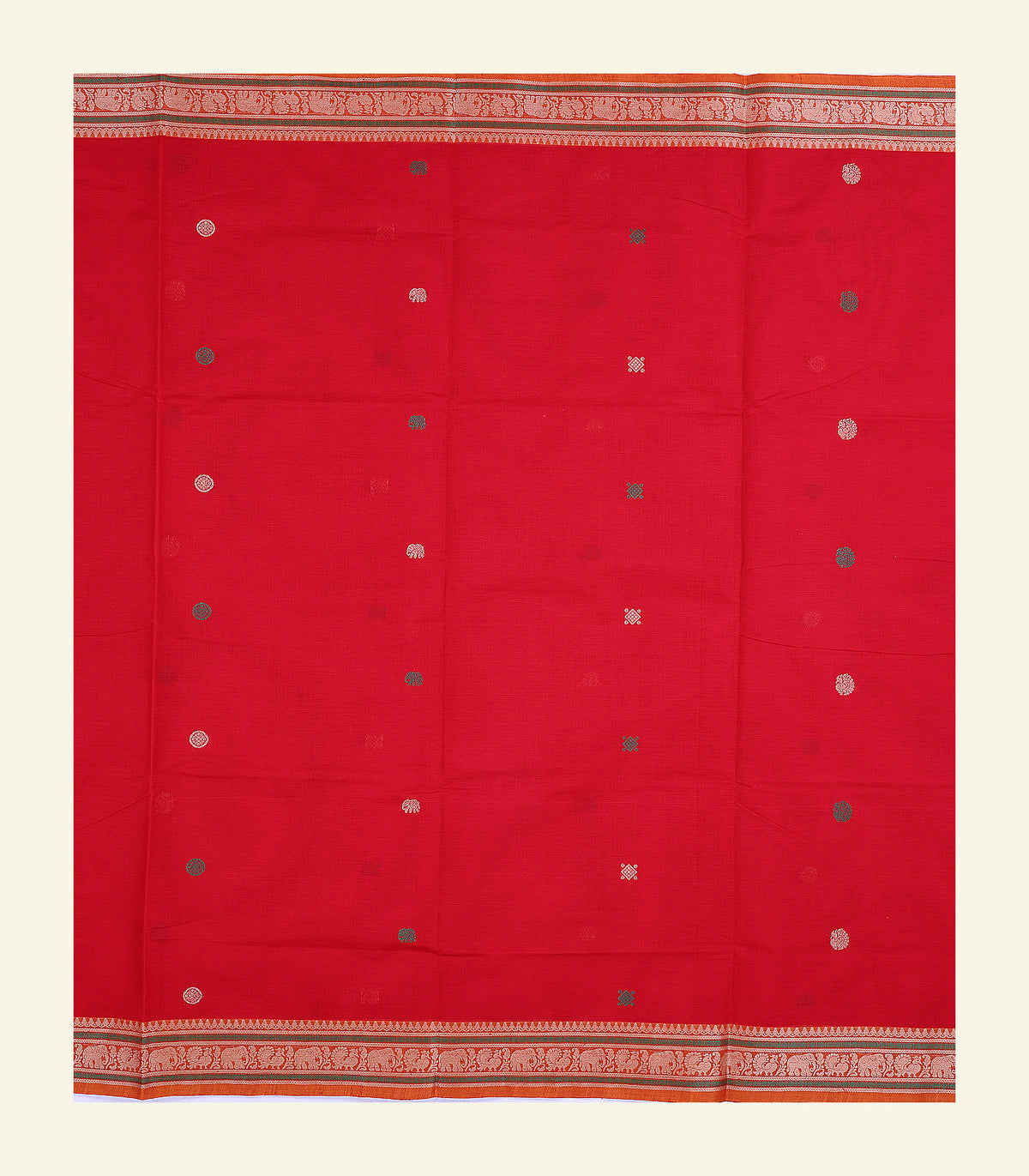 Brick Red Handloom Cotton Saree