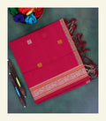 Ruby Red Handloom Cotton Saree