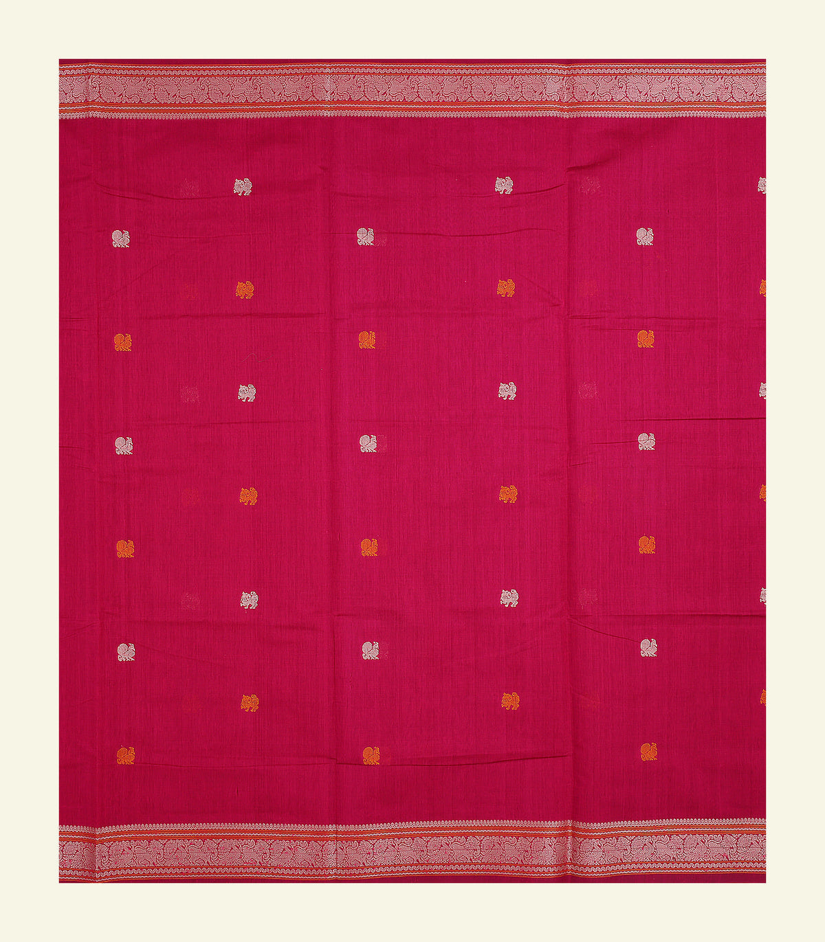 Ruby Red Handloom Cotton Saree