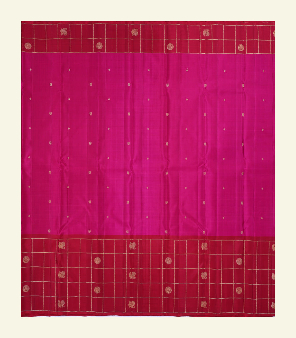 Rani Red Handloom Silk Saree