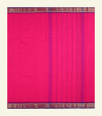 Pink Plain Cotton Saree