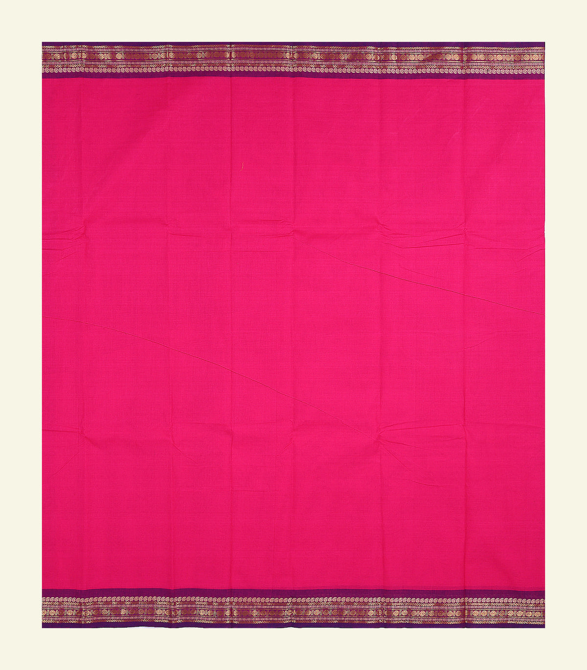 Pink Plain Cotton Saree