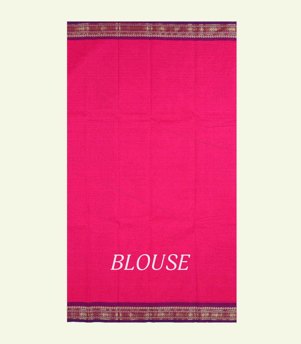 Pink Plain Cotton Saree