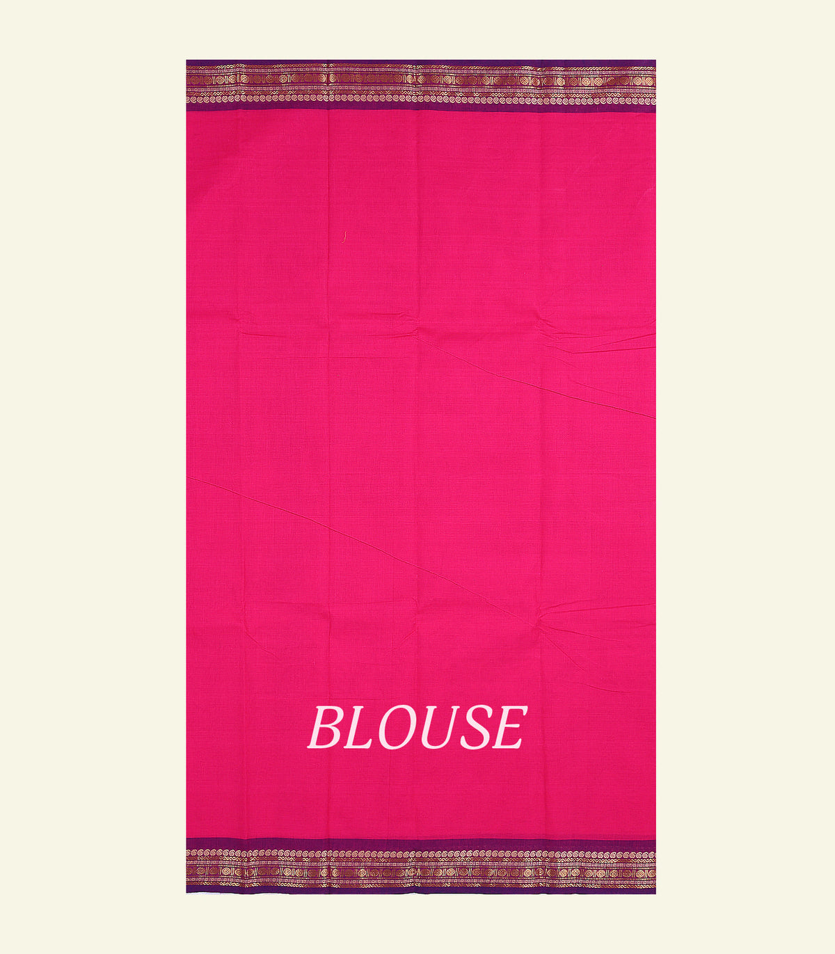 Pink Plain Cotton Saree