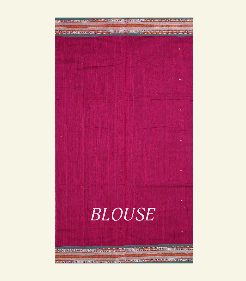 Raspberry Pink Handloom Cotton Saree
