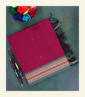Raspberry Pink Handloom Cotton Saree
