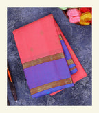 Coral Pink Handloom Silk Saree