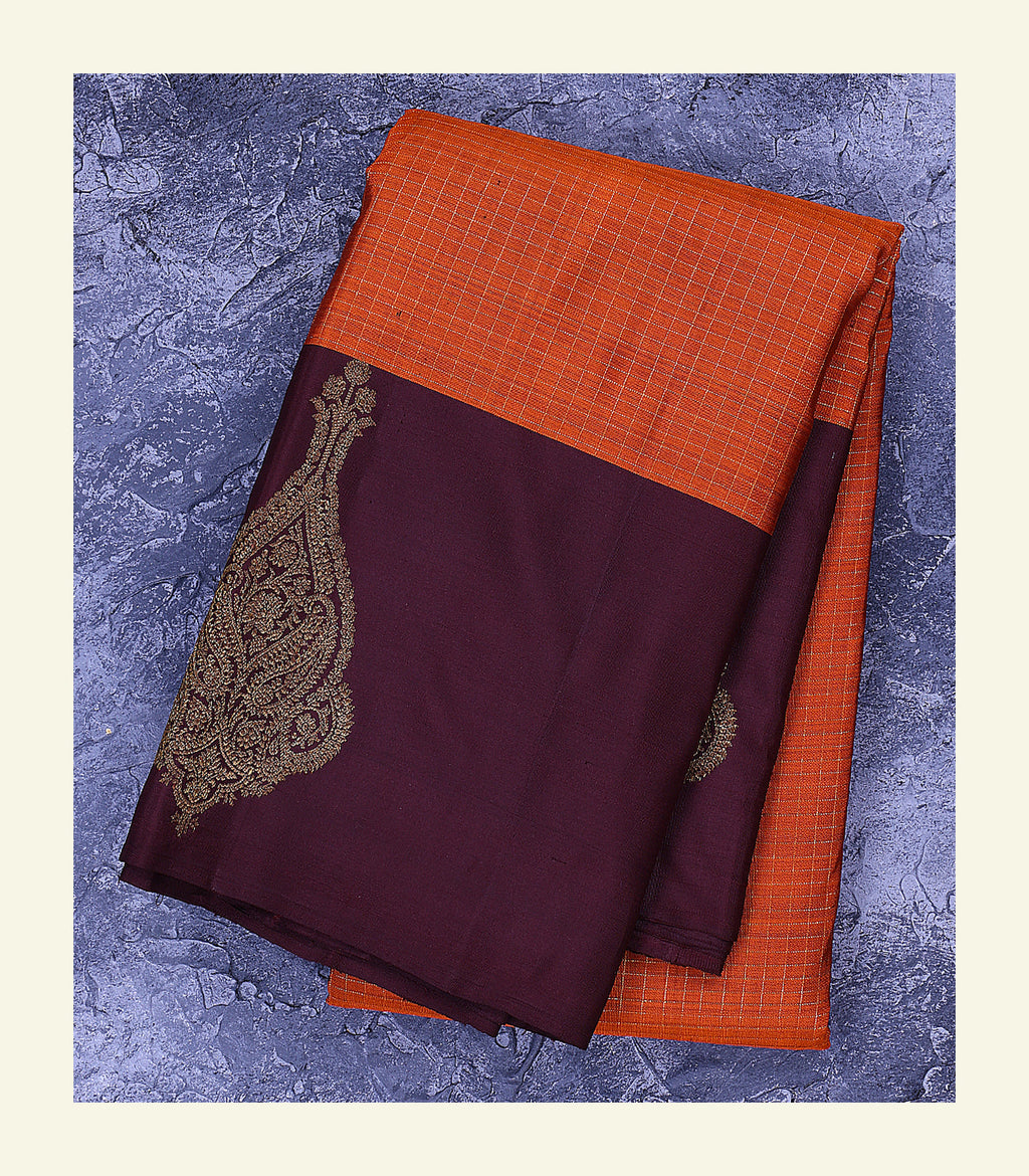 Checkered Handloom Silk Saree