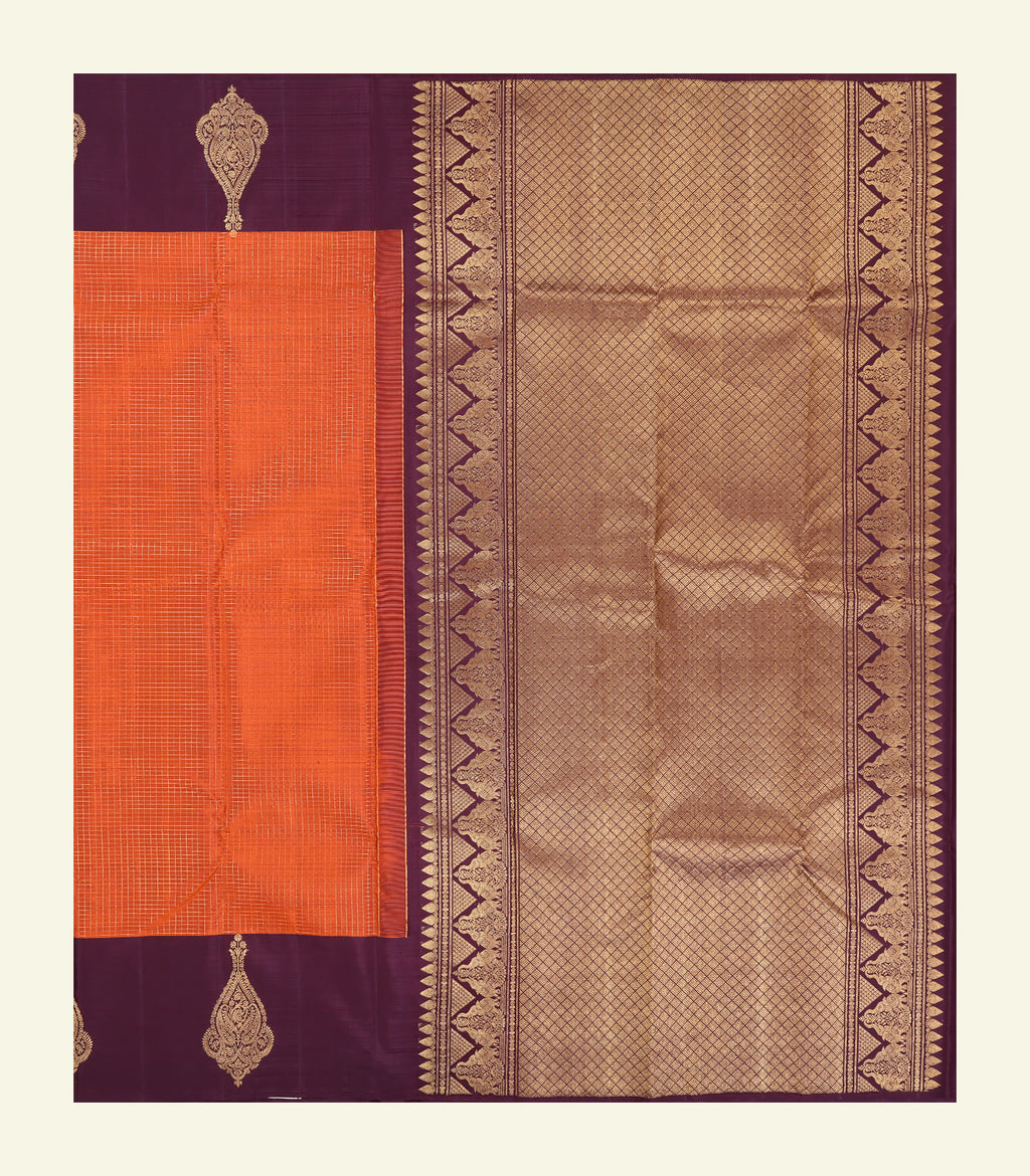 Checkered Handloom Silk Saree