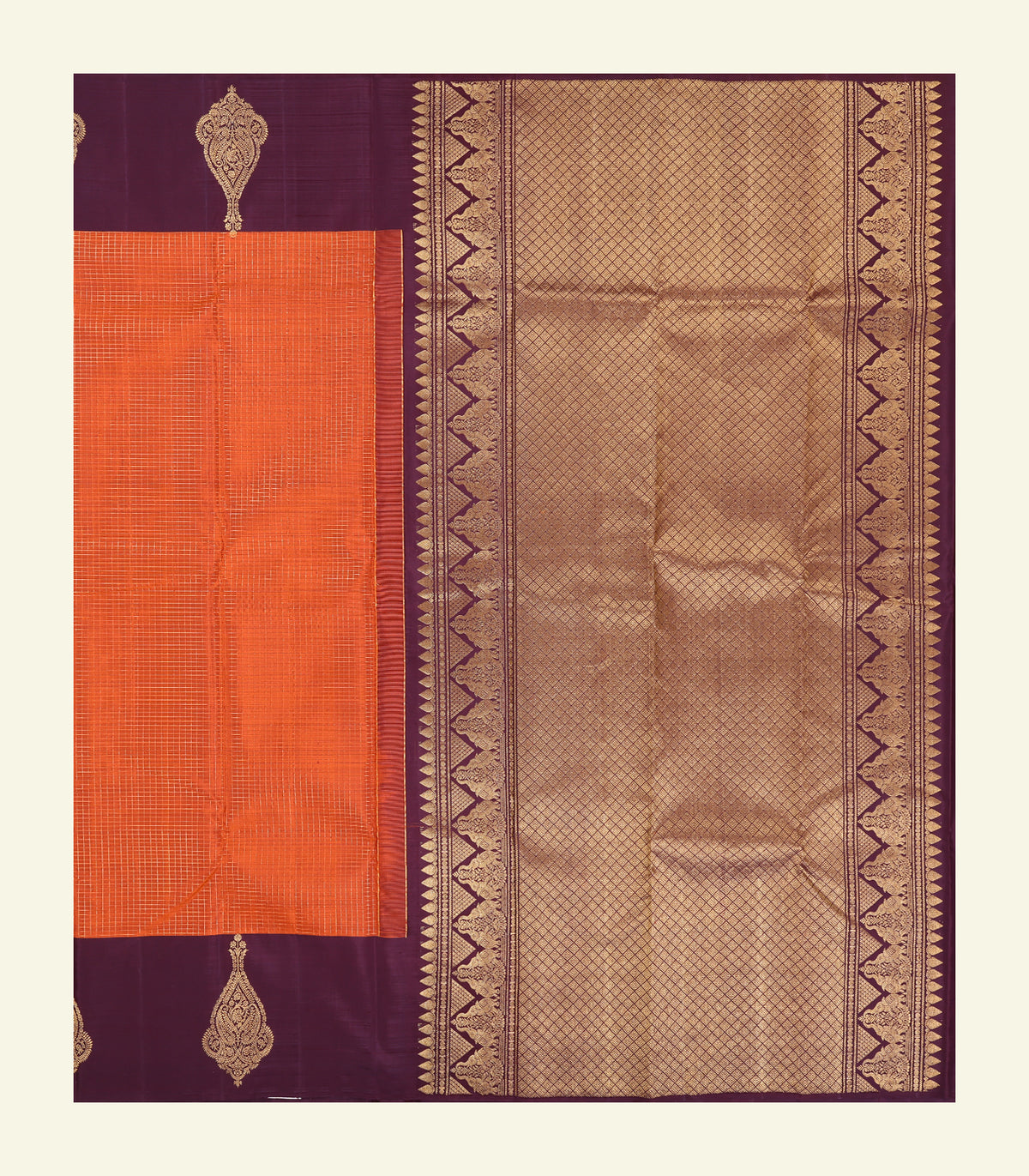 Checkered Handloom Silk Saree