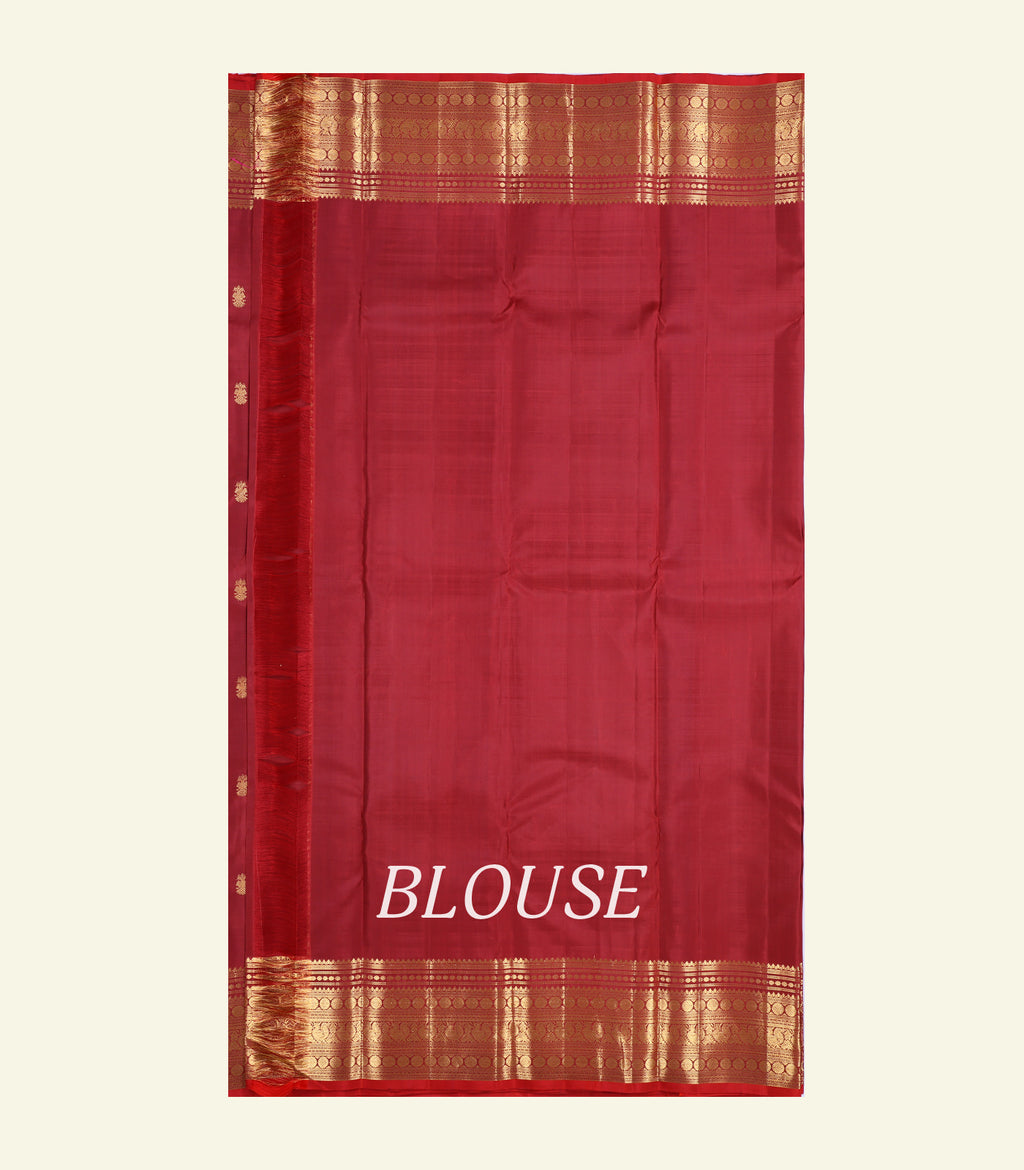 Brick Red Handloom Silk Saree