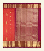 Coral Orange Handloom Silk Saree