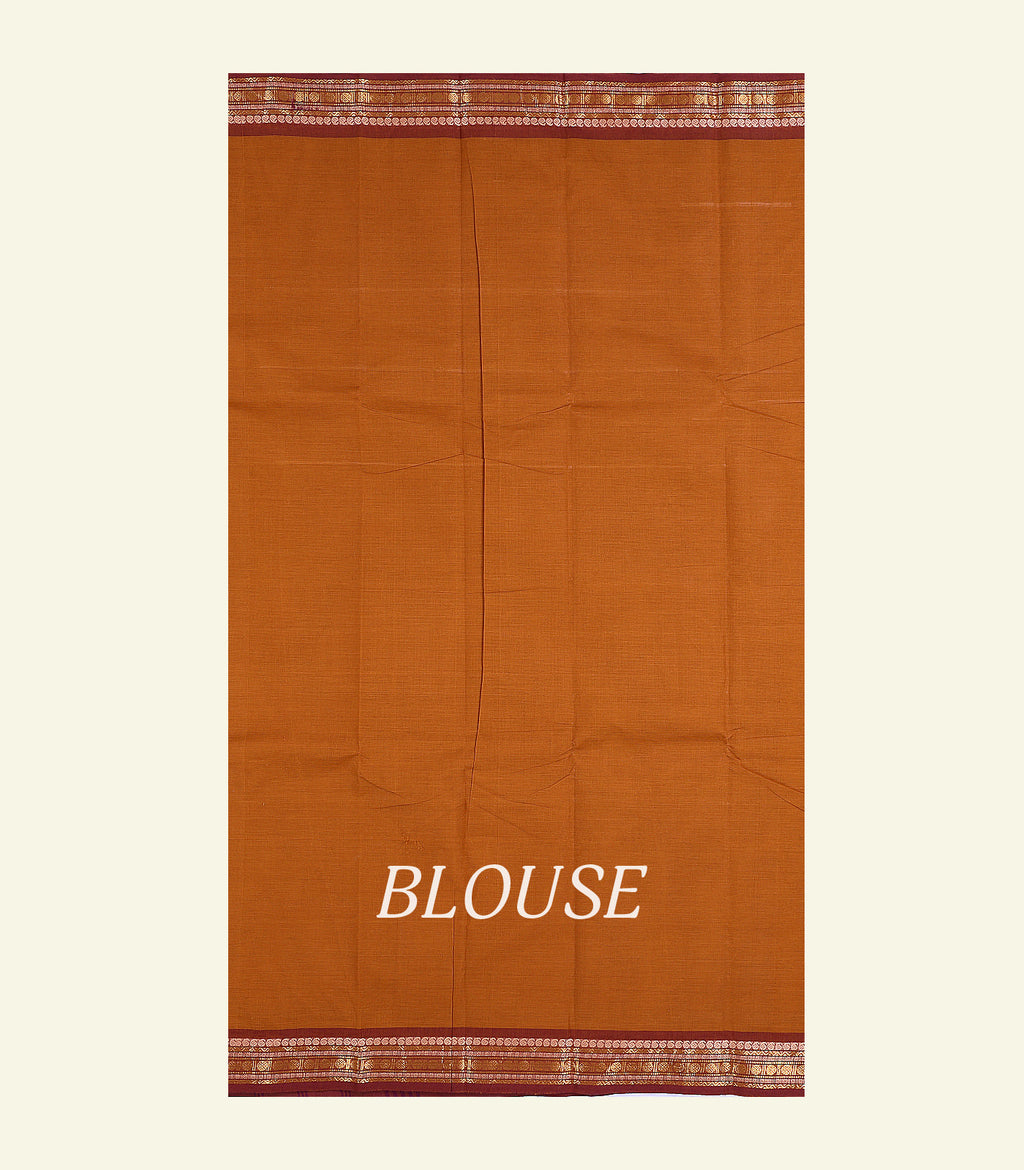 Rust Orange Cotton Saree