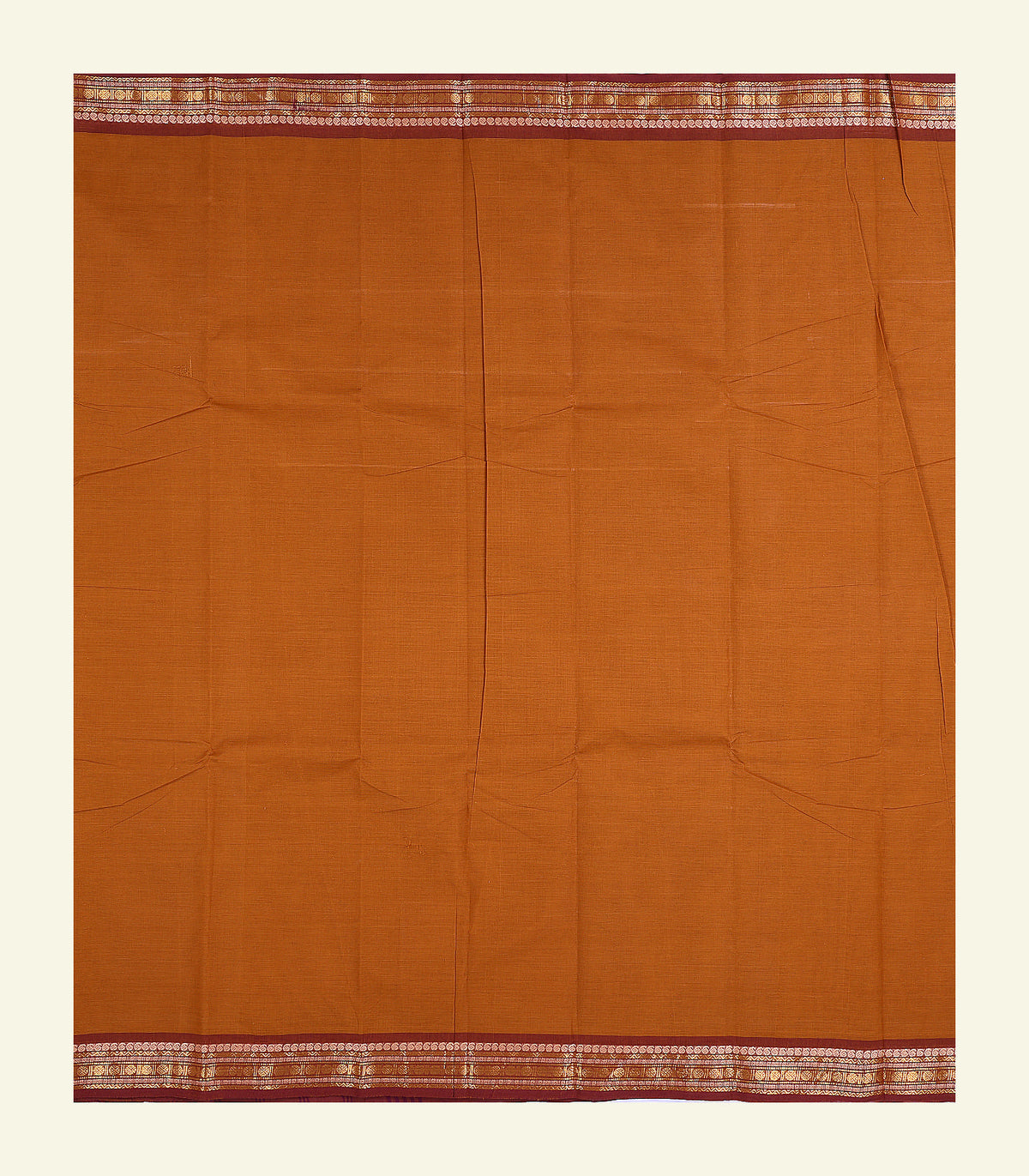 Rust Orange Cotton Saree