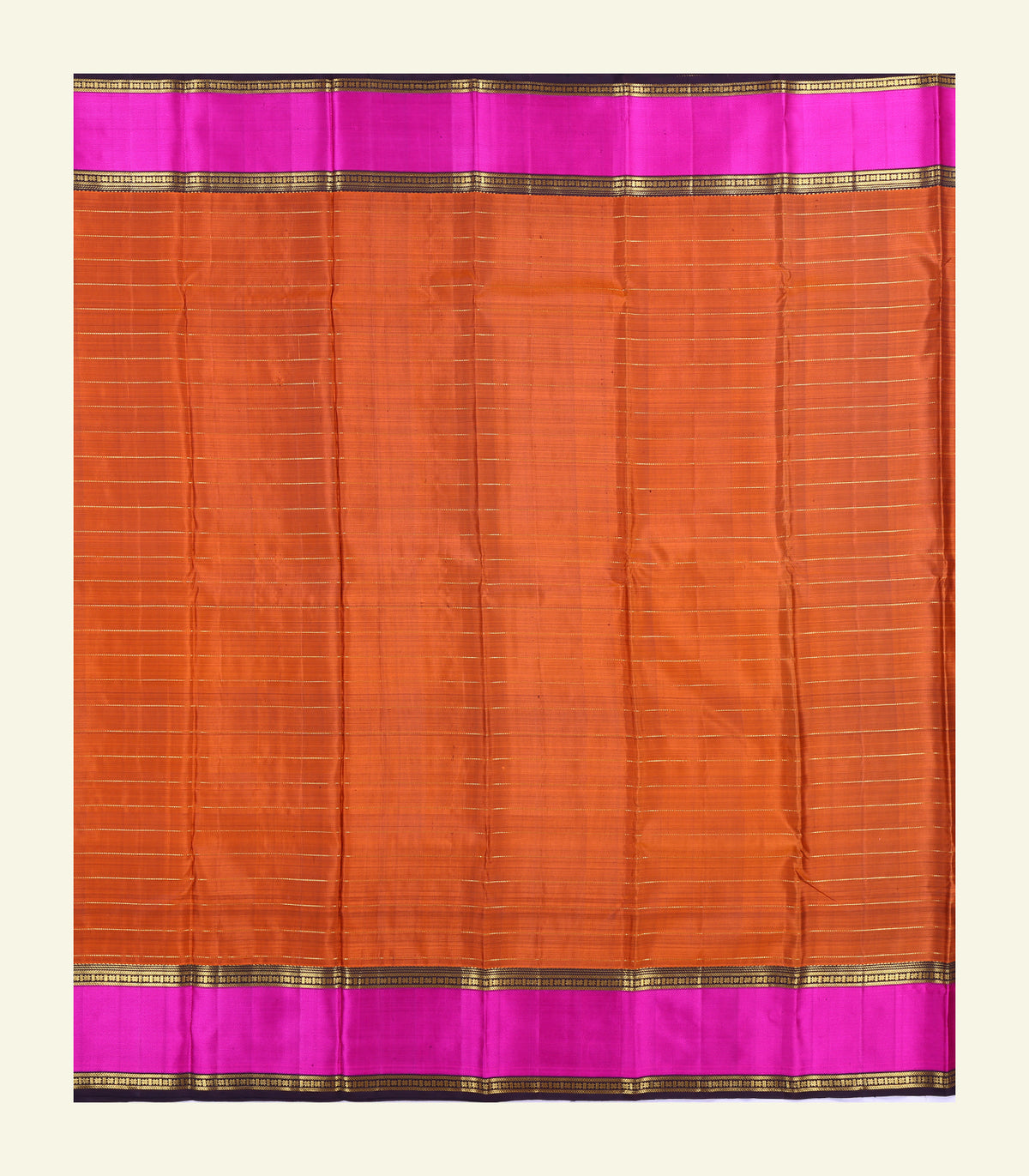 Rustic Orange Handloon Silk Saree