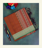 Rust Orange Silk Cotton Saree