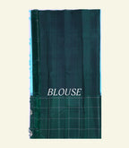 Turquoise & Bottle Green Handloom Silk Saree